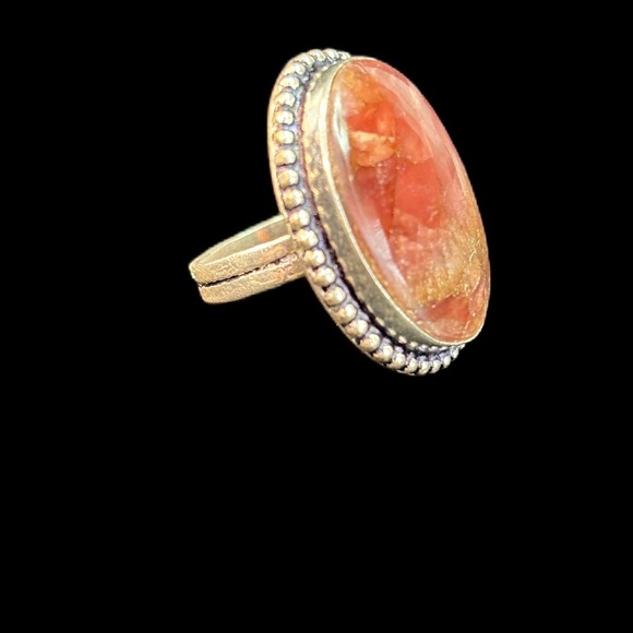 Jewelry - .925 Silver Overlay and Strawberry Quartz Ring